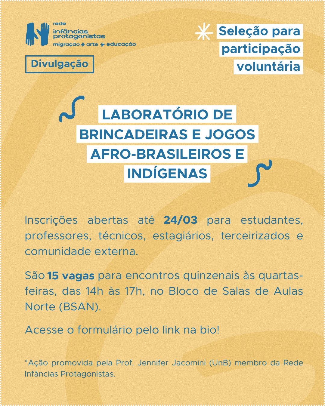 laboratorio de brincadeiras e jogos afro brasileiros e indigenas cen unb